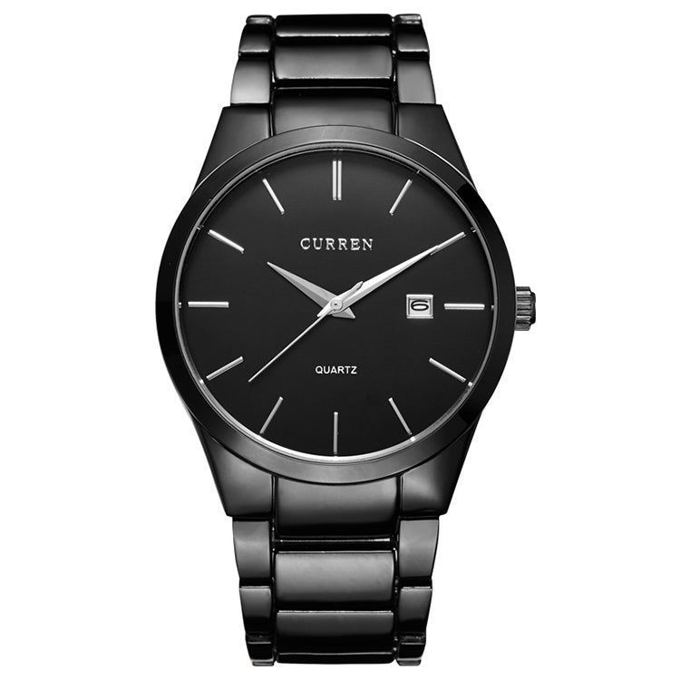 นาฬิกาควอตซ์สตีลเต็มตัวกันน้ำ CURREN 8106 แฟชั่นธุรกิจ ปฏิทิน หน้าปัดสีดำตัวเรือนสีดำ, ตัวเรือนสีขาวหน้าปัดสีดำ, ตัวเรือนสีดำหน้าปัดสีขาว, ตัวเรือนสีขาวหน้าปัดสีขาว
