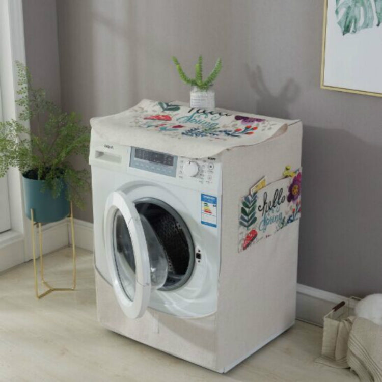 Cartoon Cotton and Linen Drum Roller Washing Machine Dust Cover, 83x60x60cm