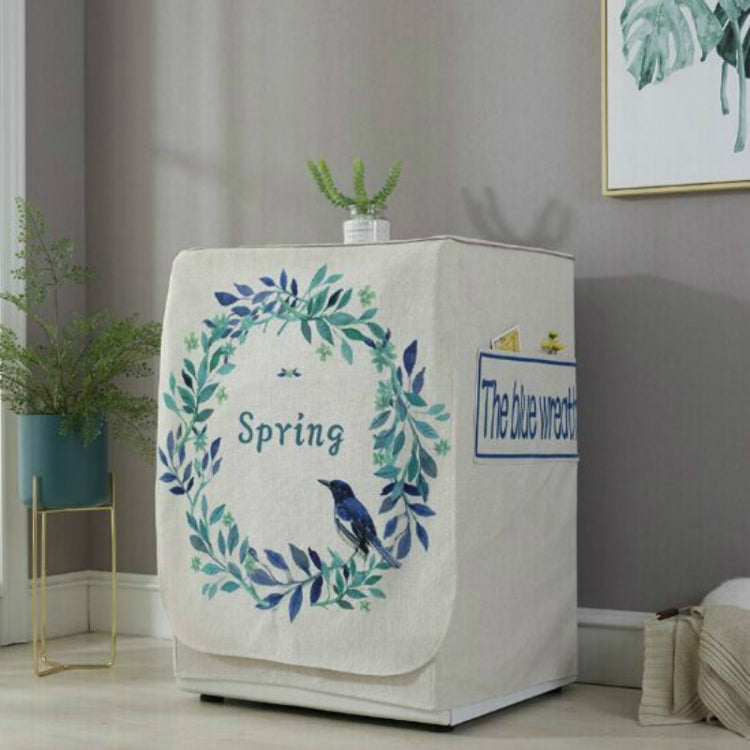 Cartoon Cotton and Linen Drum Roller Washing Machine Dust Cover, 83x60x60cm