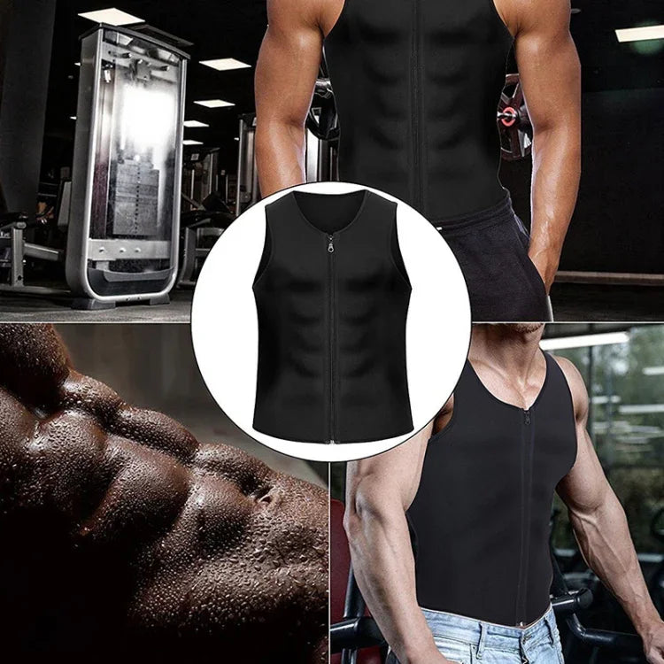 เสื้อกั๊กซิปสำหรับผู้ชาย เสื้อรัดหน้าท้อง เสื้อฟิตเนส, S, L, XL, XXL, XXXL, M