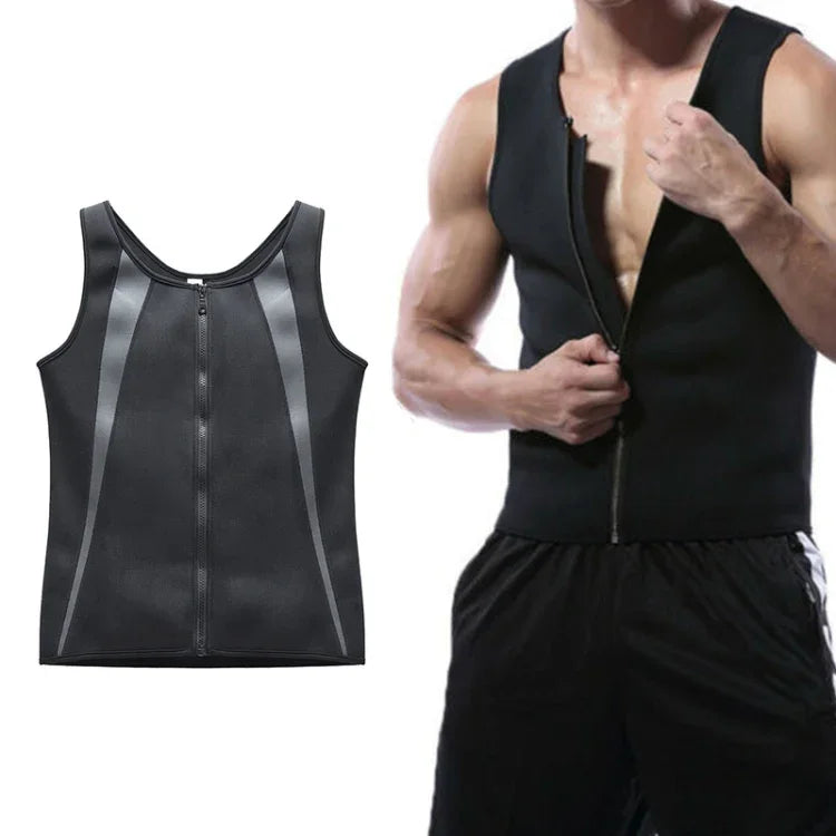 เสื้อกั๊กซิปสำหรับผู้ชาย เสื้อรัดหน้าท้อง เสื้อฟิตเนส, S, L, XL, XXL, XXXL, M