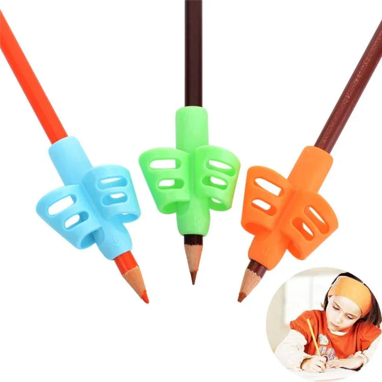 เครื่องช่วยจับดินสอสำหรับเด็ก ปลอดสารพิษ แก้ไขท่าทางการจับดินสอ สีสุ่ม 1 ชิ้น