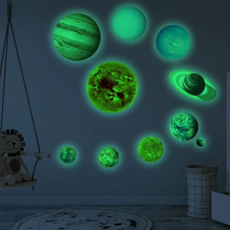 สติ๊กเกอร์เรืองแสงลายระบบสุริยะ E wall Planet สำหรับห้องนอนและห้องต่างๆ