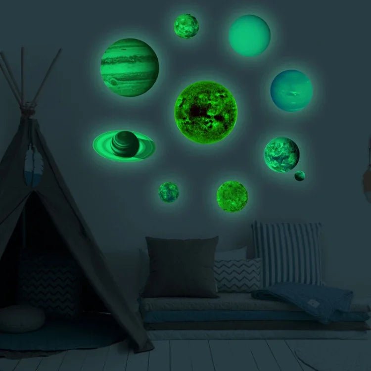 สติ๊กเกอร์เรืองแสงลายระบบสุริยะ E wall Planet สำหรับห้องนอนและห้องต่างๆ