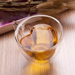 Heart Shaped Double Wall Glass Mug Resistant Transparent Tea Cups