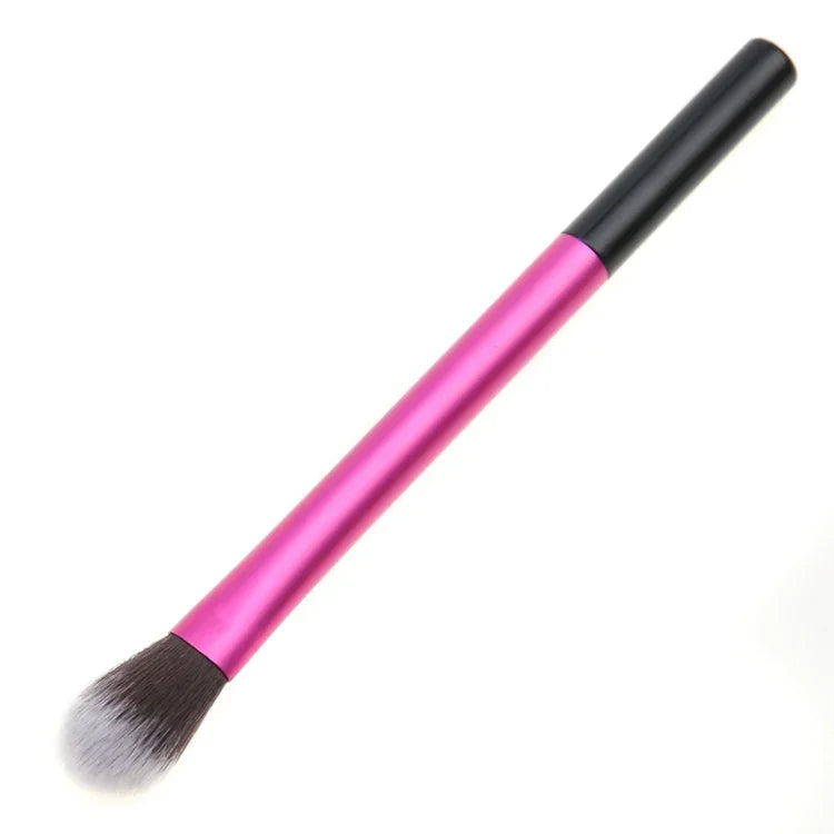 แปรงแต่งหน้าหัวแปรงอลูมิเนียมสีชมพู แปรงไฮไลท์ แปรงแต่งตา