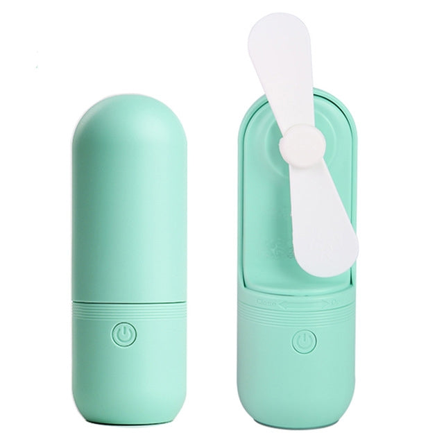 พัดลมพับขนาดเล็กตั้งโต๊ะแบบถือมือ ชาร์จ USB