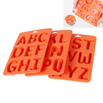 ชุดแม่พิมพ์น้ำแข็งซิลิโคนตัวอักษร A-Z 3 ชิ้น 3-in-1 รูปตัวอักษร (สีส้ม)
