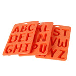 ชุดแม่พิมพ์น้ำแข็งซิลิโคนตัวอักษร A-Z 3 ชิ้น 3-in-1 รูปตัวอักษร (สีส้ม)