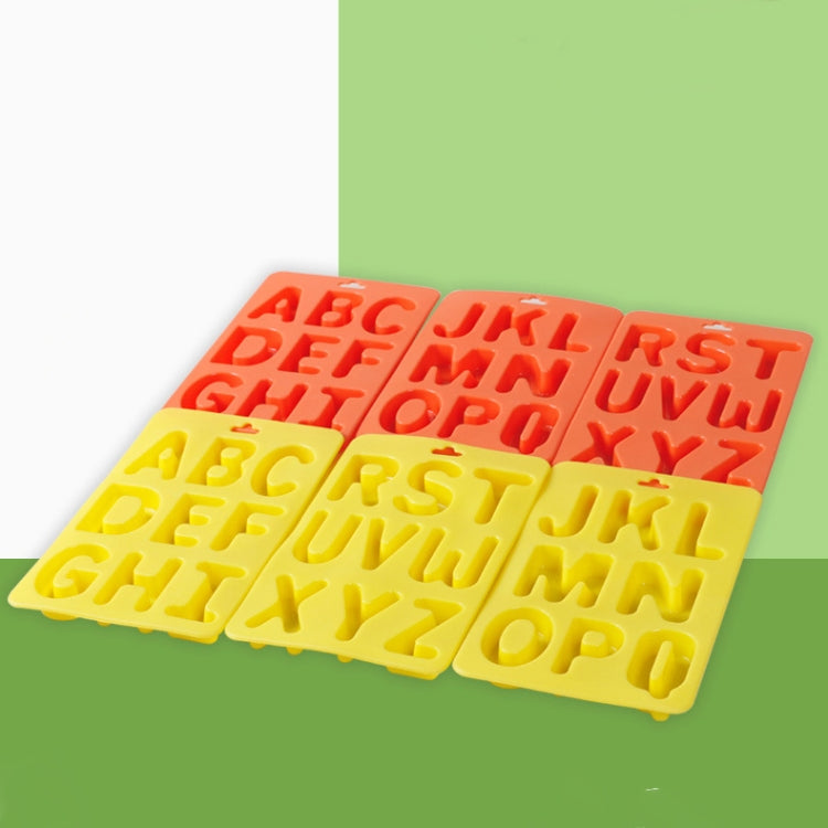 ชุดแม่พิมพ์น้ำแข็งซิลิโคนตัวอักษร A-Z 3 ชิ้น 3-in-1 รูปตัวอักษร (สีส้ม)