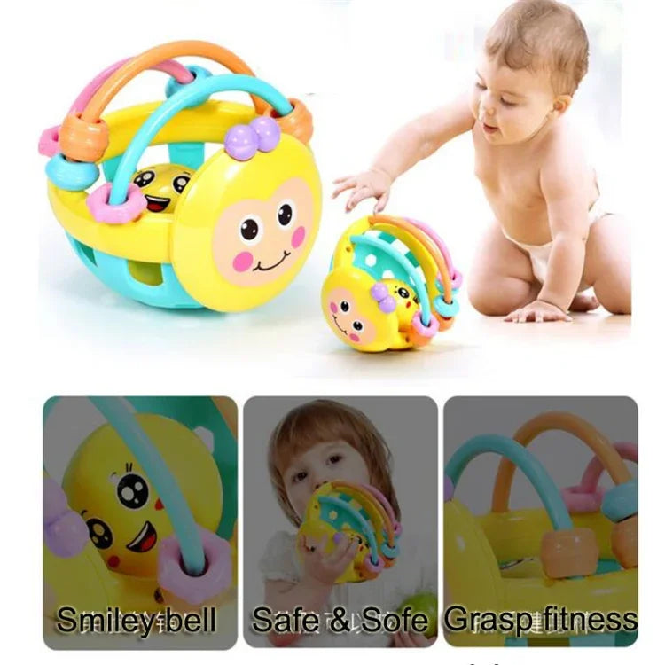 ของเล่นระฆังมือรูปผึ้งยางนุ่มสำหรับเด็ก ของเล่นการศึกษาตั้งแต่แรกเกิด