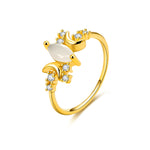 แหวนโอปอลสีขาวสำหรับผู้หญิง แหวนหมั้นประดับคริสตัล ขนาด 10, 11, 5, 6, 7, 8, 9