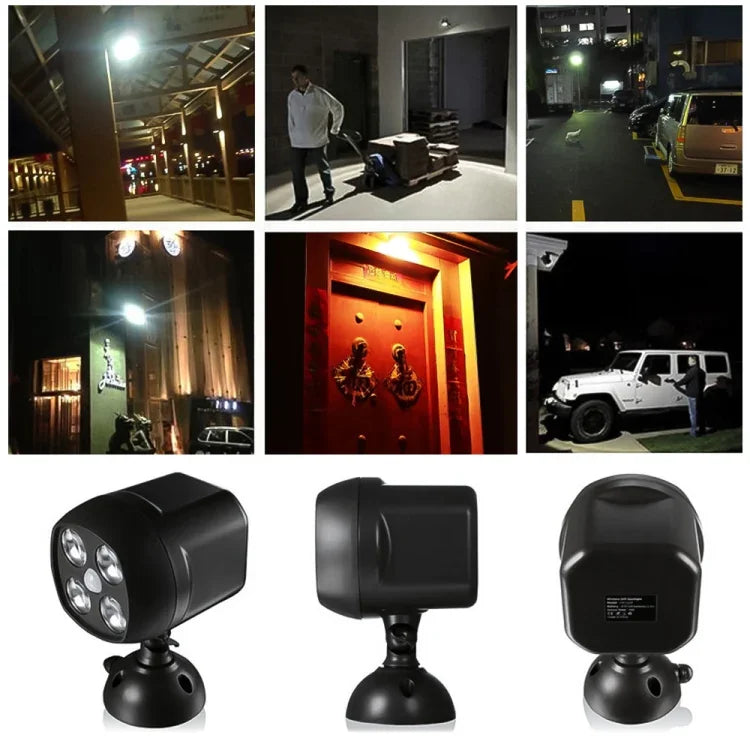ไฟกลางแจ้ง 3W 4 LEDs SMD 3535 เซนเซอร์ตรวจจับความเคลื่อนไหวไร้สาย ไฟสปอร์ตไลท์ LED ติดผนัง