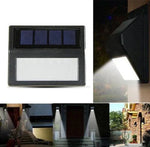 โคมไฟสวนกลางแจ้ง 6 LEDs กันน้ำ IP65 ไฟผนังเซ็นเซอร์พลังงานแสงอาทิตย์ ไฟฉุกเฉิน