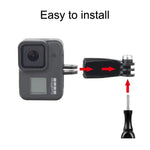 อุปกรณ์เสริมกล้องกีฬา สำหรับ GoPro HERO11 Black / HERO9 Black / DJI Osmo Action 3, แขนโค้งแนวตั้งกลาง, แท่งต่อโค้ง, แขนโค้งสากลตรงกลาง, หัวแปลง 1/4