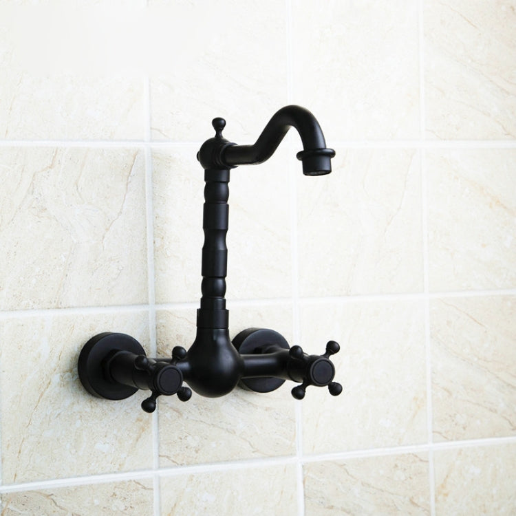 Wall-mounted Bathroom All Bronze Cold Hot Water Ancient Wall Faucet