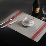 แผ่นรองโต๊ะ PVC ทนทาน 2 ชิ้น แผ่นรองแก้วกาแฟ ลายถักกันลื่น ขนาด 30x45 ซม.