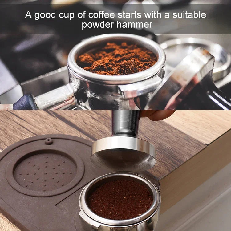 เครื่องกดผงกาแฟสแตนเลสแบบแรงดันคงที่อลูมินา ขนาด 58mm สีดำ