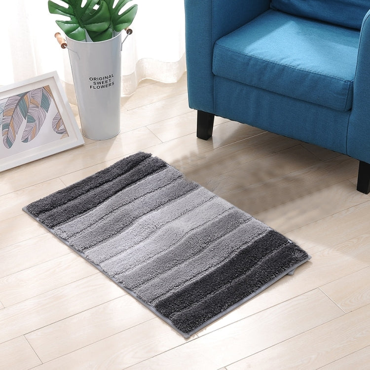 Stripe Indoor Anti-slip Bathroom Kitchen Floor Mat Microfiber Rug Carpet, 46x71cm, 51x81.5cm