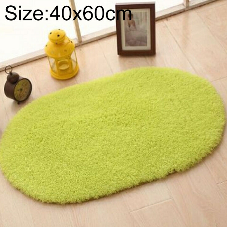 พรมขนเฟอร์เทียมกันลื่น พรมอาบน้ำลายเรียบ พรมประตูห้องเด็ก รูปไข่ พรมห้องนอน ห้องนั่งเล่น ขนาด 40x60 ซม., 50x80 ซม., 60x90 ซม., 60x120 ซม., 80x120 ซม., 80x160 ซม.
