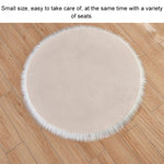 Long Plush Round Carpet Living Room Decoration Imitation Wool Carpet Mat, 45x45cm, 60x60cm