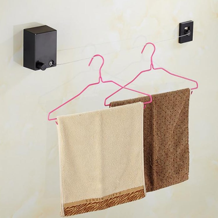 Retractable Indoor And Outdoor Clothes Wall Hanger Magic Drying Rack Balcony Bathroom Invisible Clothesline Wire Rope, Black