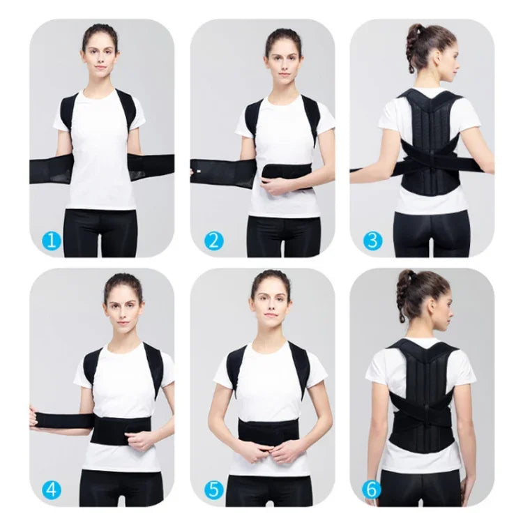 เข็มขัดแก้ไขกระดูกสันหลังค่อม เข็มขัดตรึงหลัง เสื้อผ้าแก้ไข ขนาด XS, S, M, L, XL, XXL