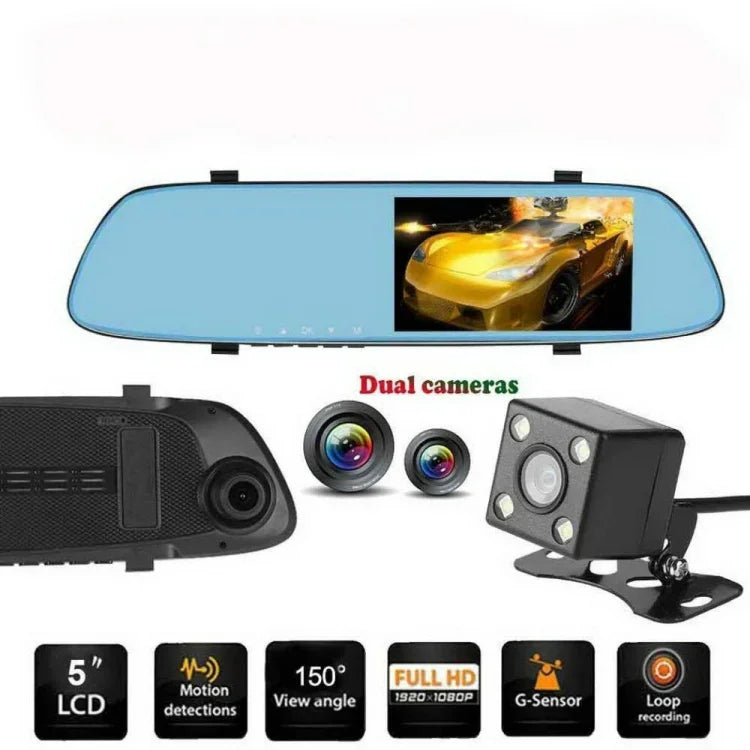 กล้องบันทึกภาพรถยนต์ Anytek T22 จอสัมผัส IPS ขนาด 5 นิ้ว กล้องคู่ FHD 1080P, T22