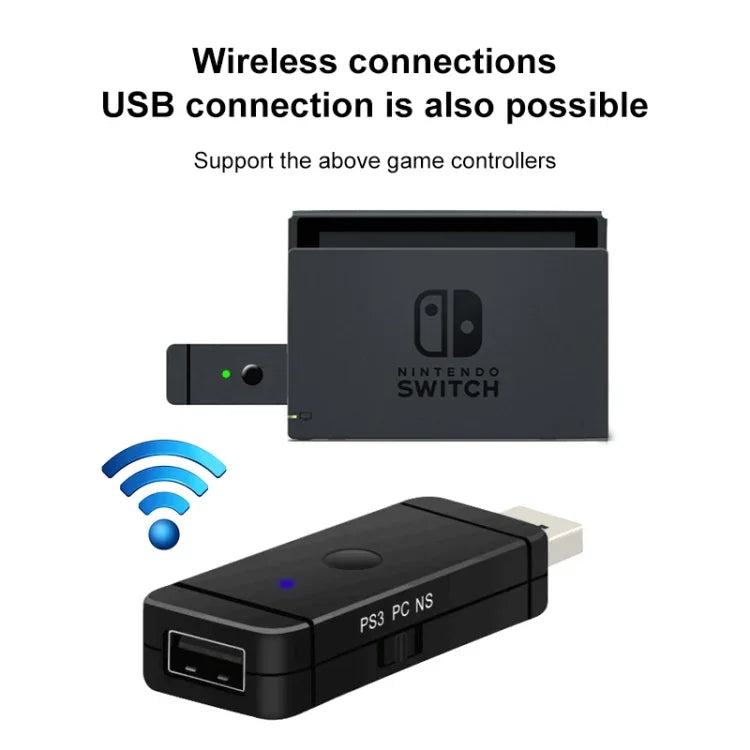 JYS-130 อะแดปเตอร์แปลงจอยบลูทูธไร้สายสำหรับ PS3 / Switch / PC, สำหรับ PS3 / Switch / PC
