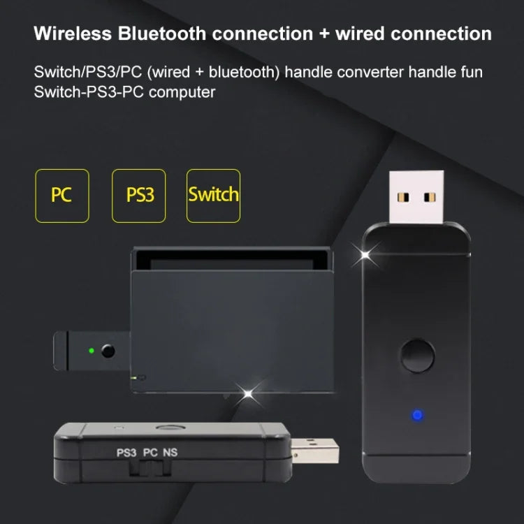JYS-130 อะแดปเตอร์แปลงจอยบลูทูธไร้สายสำหรับ PS3 / Switch / PC, สำหรับ PS3 / Switch / PC
