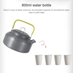 0.8L Portable Outdoor Mountaineering Picnic Aluminum Teapot Kettle Coffee Pot, 0.8L