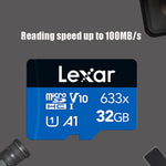 Lexar 633x การ์ดหน่วยความจำ TF โทรศัพท์มือถือความเร็วสูง 32GB สำหรับกล้องบันทึกภาพ, 32GB