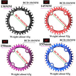 จานโซ่ MTB MOTSUV แบบวงกลม แคบ กว้าง 104BCD ชิ้นส่วนจักรยาน ฟัน 32T, 34T, 36T, 38T แบบจานวงรี 32T, 34T, 36T, 38T