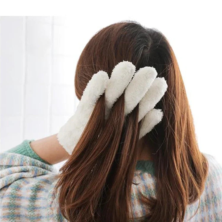 ถุงมือเป่าผมแห้งเร็ว ผ้ากำมะหยี่ปะการังดูดซับน้ำได้ดี