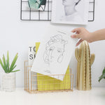 ชั้นวางของเหล็กดัดสำหรับโต๊ะทำงาน สีดำและสีทอง