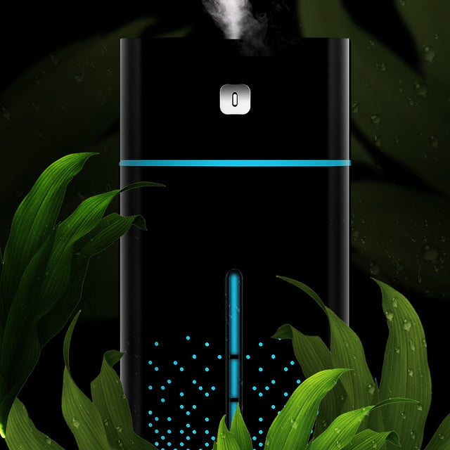 เครื่องเพิ่มความชื้นอัลตราโซนิก USB พร้อมเครื่องกระจายกลิ่นน้ำมันหอมระเหย LED ไฟกลางคืน พ่นละอองน้ำ 1000 มล.