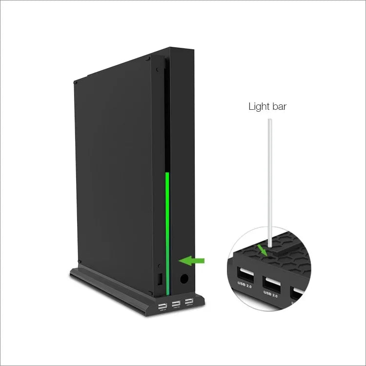 DOBE TYX-1768 ฐานตั้งแนวตั้งระบายความร้อนพร้อมพัดลมสำหรับเครื่องเล่นเกม Xbox One X, TYX-1768
