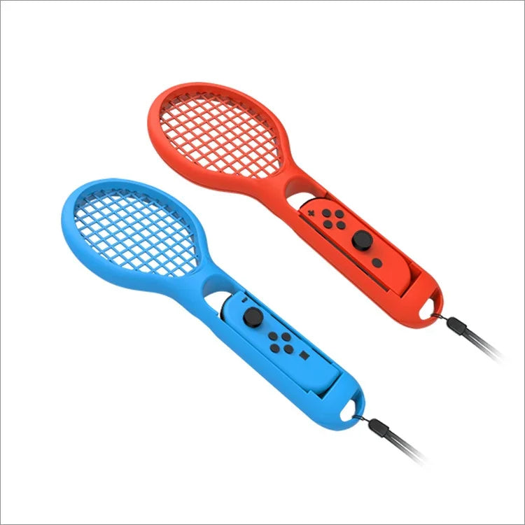 ด้ามจับเทนนิส BODE ซ้ายและขวาขนาดเล็ก จับเกม NS สำหรับ Switch, ไม้เทนนิส (สีแดงและน้ำเงิน)