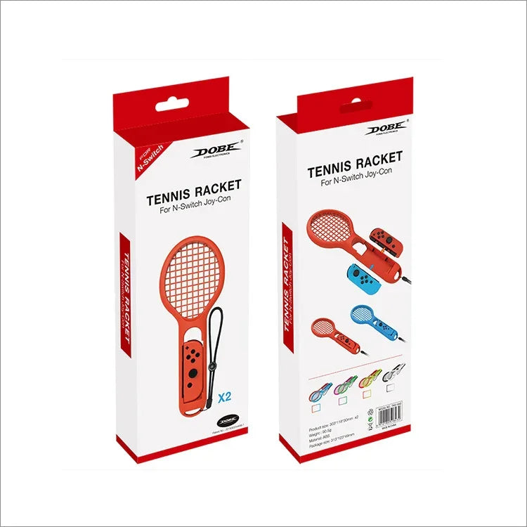 ด้ามจับเทนนิส BODE ซ้ายและขวาขนาดเล็ก จับเกม NS สำหรับ Switch, ไม้เทนนิส (สีแดงและน้ำเงิน)