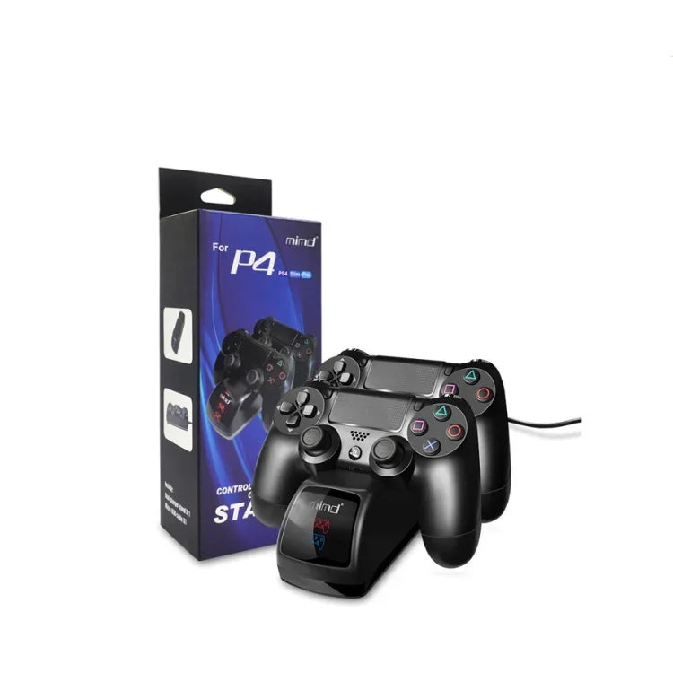 แท่นชาร์จคู่ USB พร้อมไฟแสดงสถานะสำหรับจอยไร้สาย PS4, SND-401