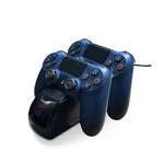 แท่นชาร์จคู่ USB พร้อมไฟแสดงสถานะสำหรับจอยไร้สาย PS4, SND-401