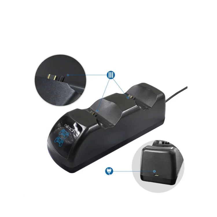 แท่นชาร์จคู่ USB พร้อมไฟแสดงสถานะสำหรับจอยไร้สาย PS4, SND-401
