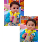 ที่จับกล่องพร้อมที่วางแก้วน้ำกันหกแบบเลื่อนสำหรับถ้วยฝึกดื่มเด็ก