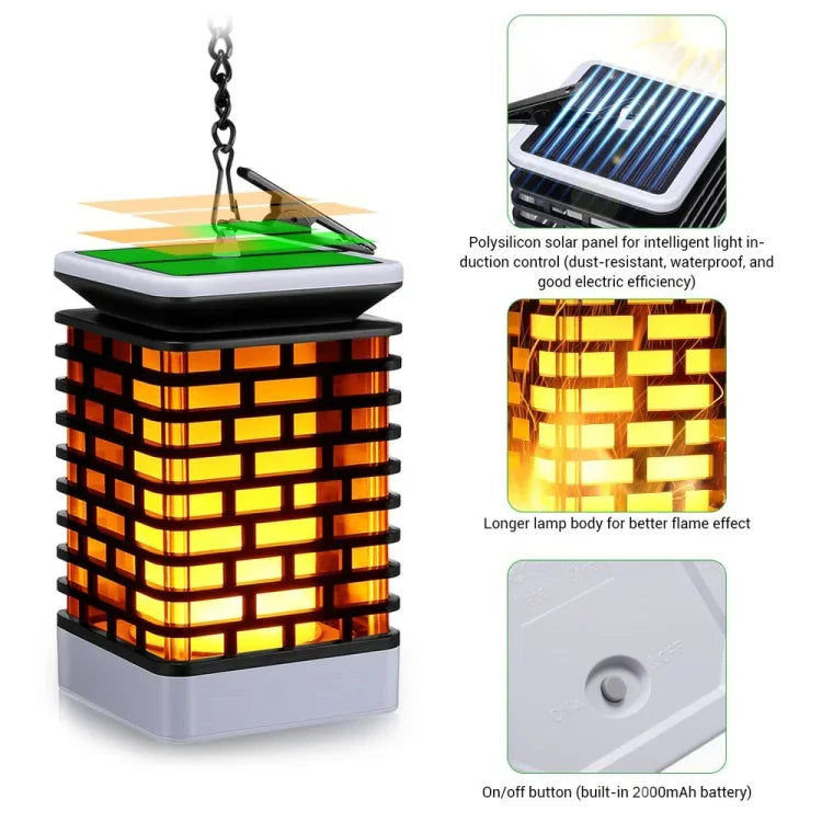 ไฟภูมิทัศน์อินดักชันพลังงานแสงอาทิตย์ LED โคมไฟเปลวไฟ กลางแจ้ง กันน้ำ โคมไฟสวน