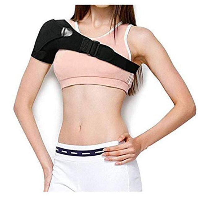 สายสะพายไหล่ปรับได้ สายรัดกีฬา ป้องกันไหล่กันรอยขีดข่วน สายรัดไหล่ (สีดำ)