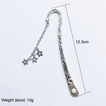 Luminous Sun Moon Star Bookmark Retro Pentagram Glowing Metal Bookmark