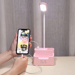 โคมไฟตั้งโต๊ะ LED ปกป้องสายตานักเรียน ชาร์จ USB สัมผัสได้ ใช้งานได้หลายฟังก์ชัน พร้อมพัดลมและไม่มีพัดลม
