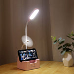 โคมไฟตั้งโต๊ะ LED ปกป้องสายตานักเรียน ชาร์จ USB สัมผัสได้ ใช้งานได้หลายฟังก์ชัน พร้อมพัดลมและไม่มีพัดลม