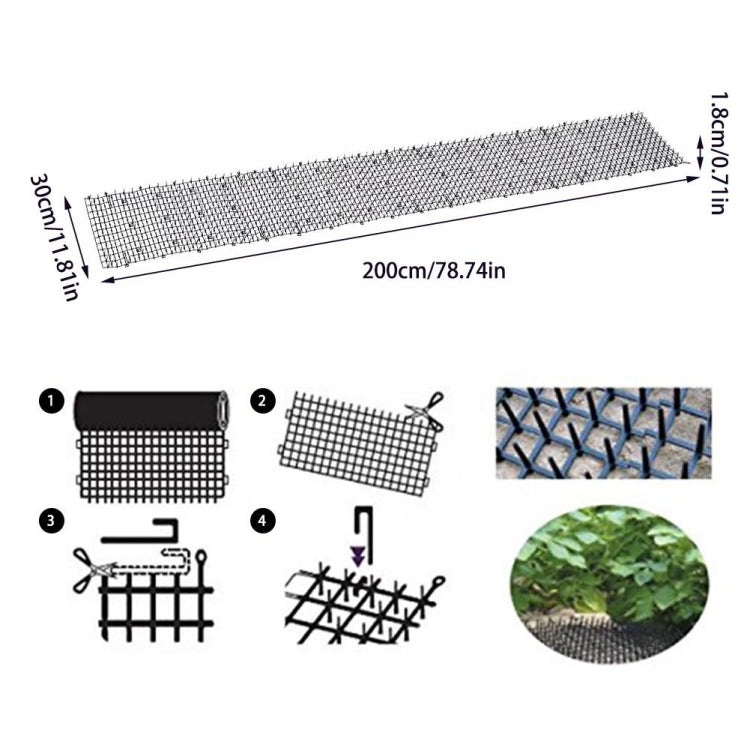 แผ่นกันแมวแบบตะปูสำหรับไล่แมวและสุนัข ขนาด 1.8x30x200 ซม.