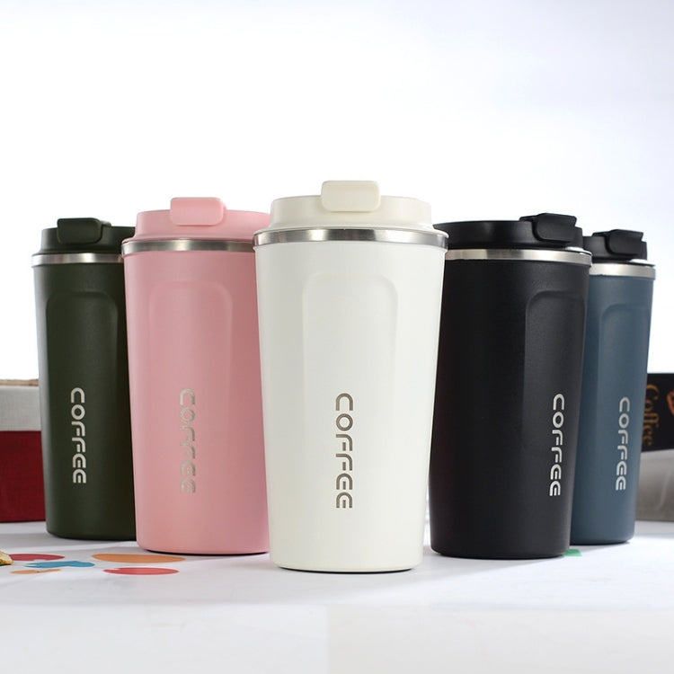 แก้วกาแฟเทอร์โมรถยนต์สแตนเลส 304 รุ่นสมาร์ท ขนาด 380 มล. สีขาว, สีดำ, สีเขียว, สีน้ำเงิน, สีชมพู และขนาด 510 มล. สีขาว, สีดำ, สีเขียว, สีน้ำเงิน, สีชมพู
